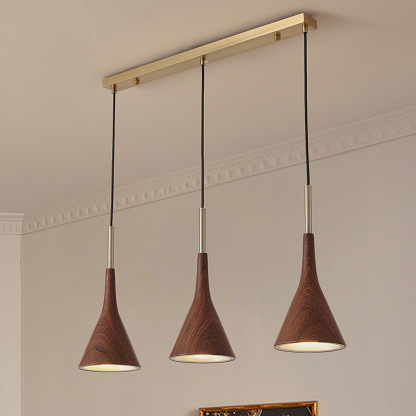 Modern Industrial Brown Finish Iron Acrylic Pendant Light