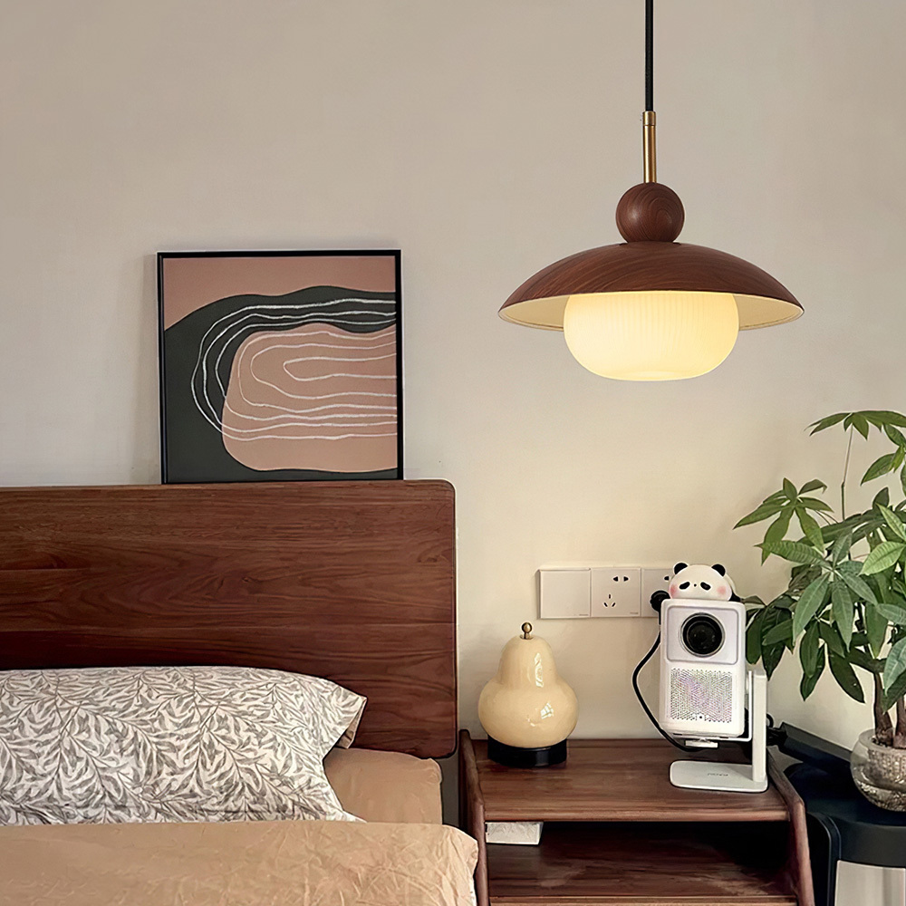 Modern Industrial Brown Finish Iron Acrylic Pendant Light