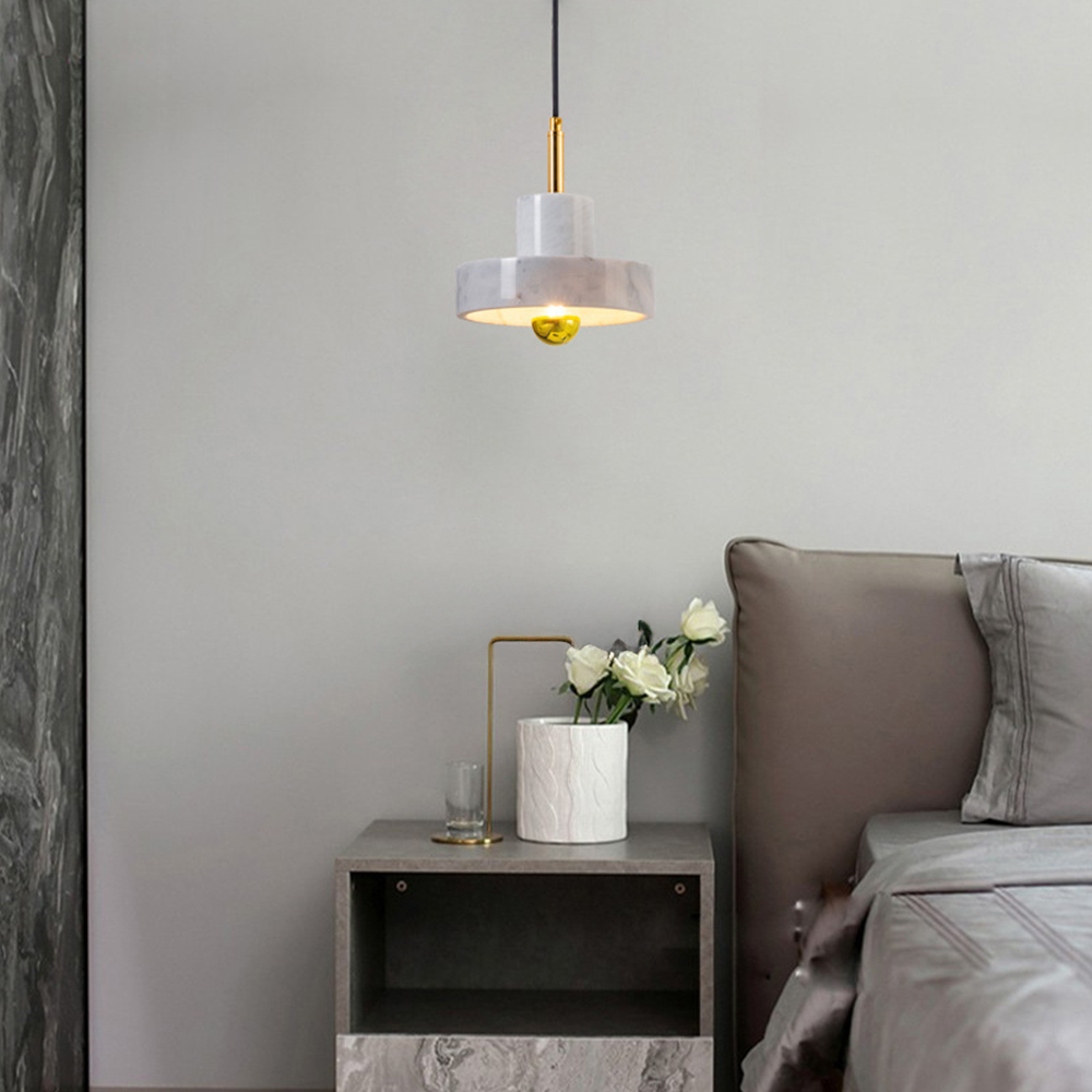 Modern Industrial Mini Marble Pendant Light for Bedroom