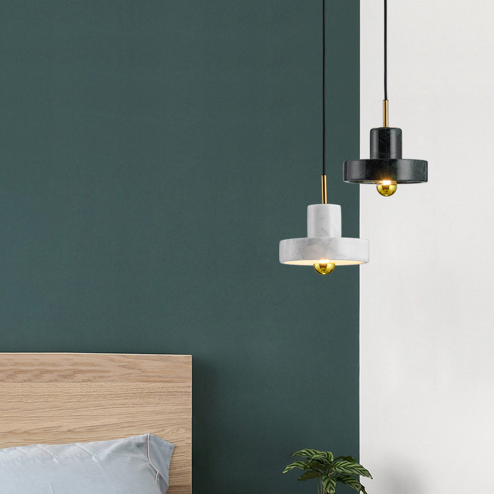 Modern Industrial Mini Marble Pendant Light for Bedroom
