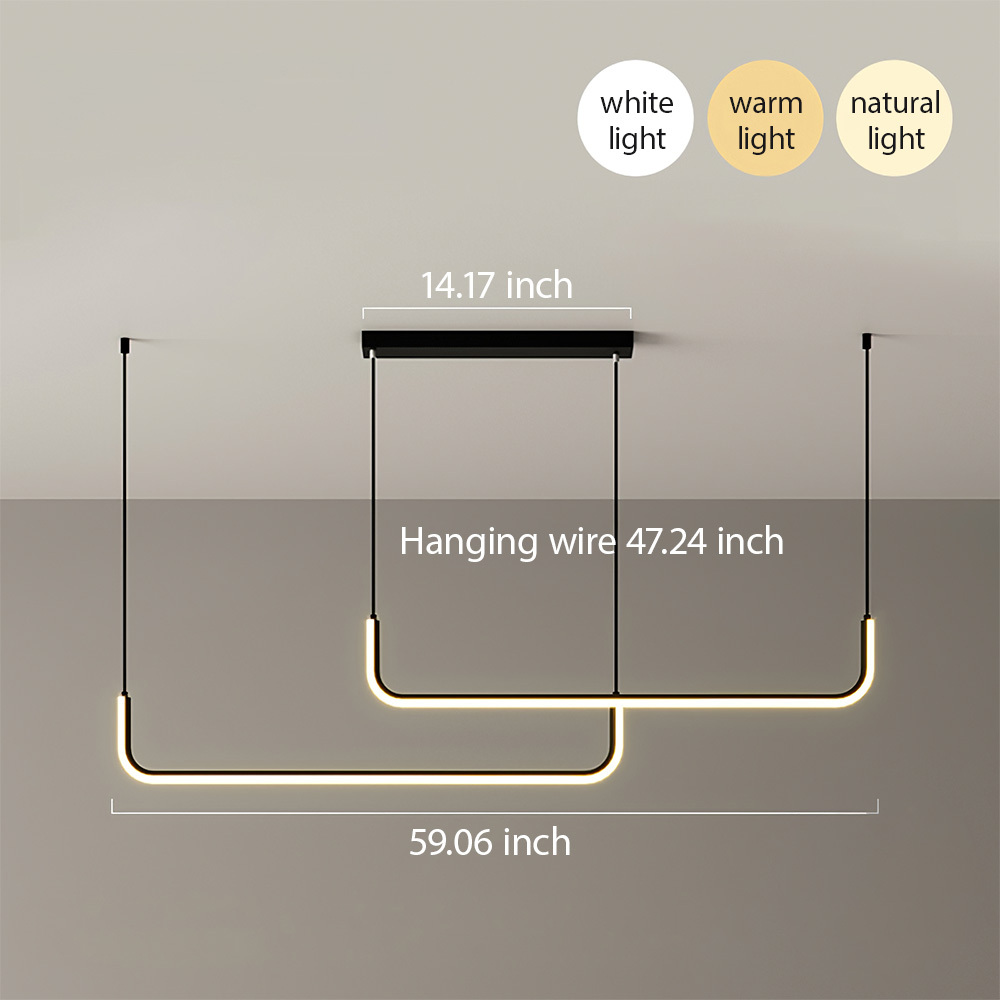Modern Linear LED Pendant Light Hanging Light
