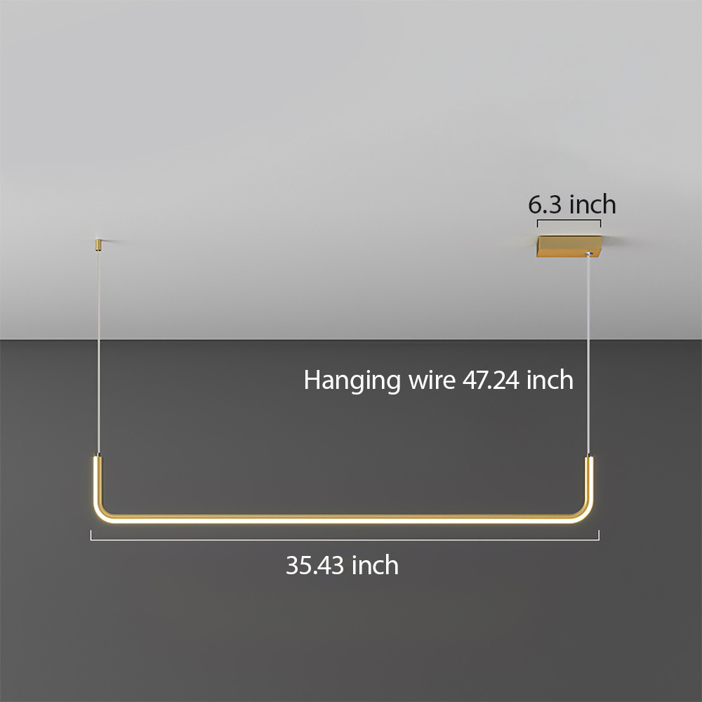 Modern Linear LED Pendant Light Hanging Light