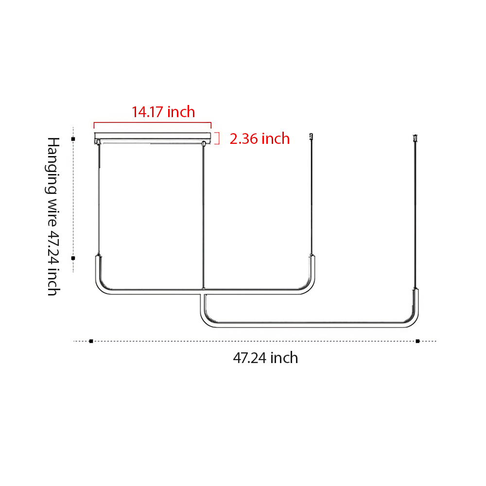 Modern Linear LED Pendant Light Hanging Light