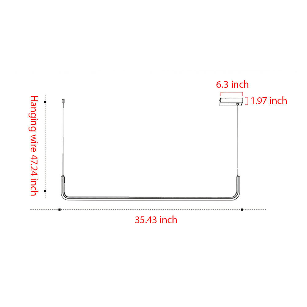 Modern Linear LED Pendant Light Hanging Light