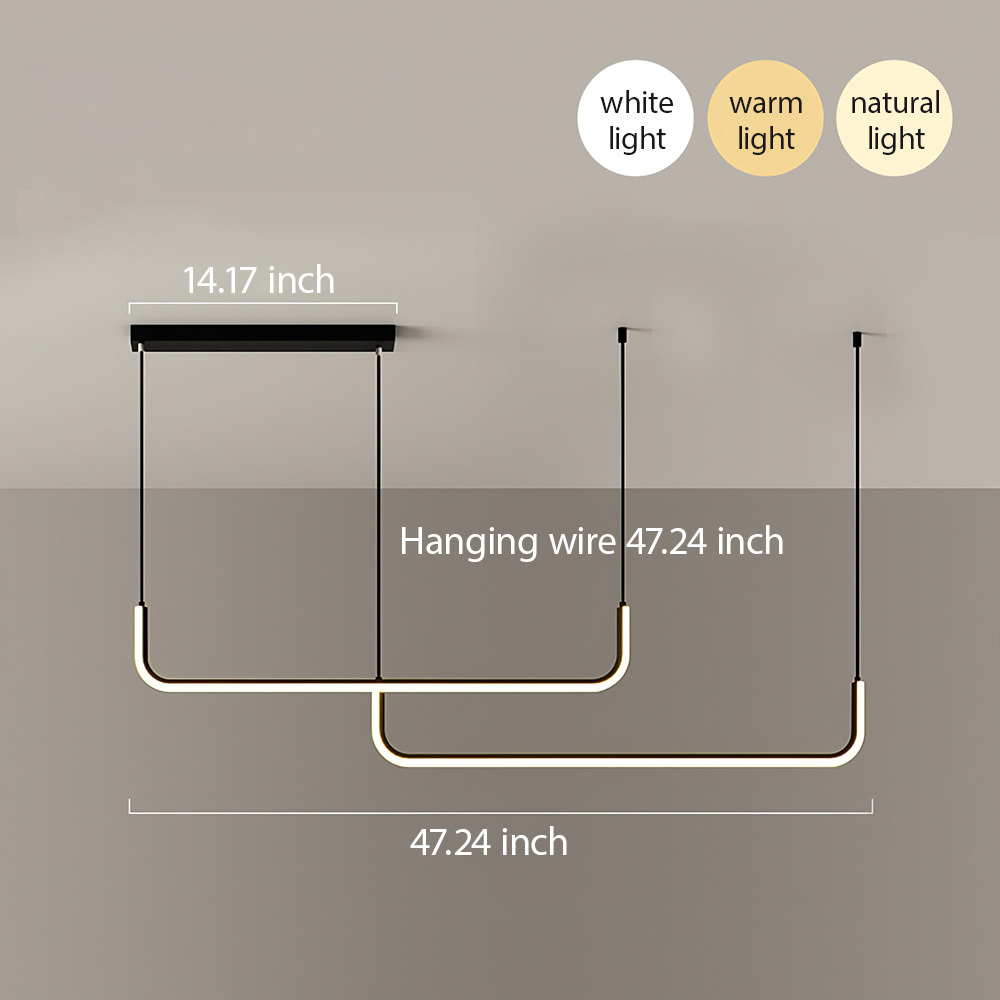 Modern Linear LED Pendant Light Hanging Light