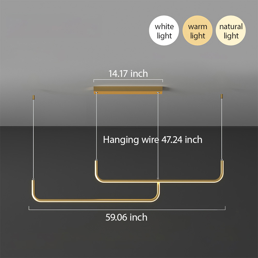 Modern Linear LED Pendant Light Hanging Light