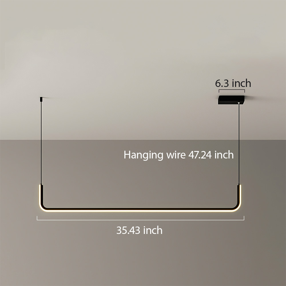 Modern Linear LED Pendant Light Hanging Light