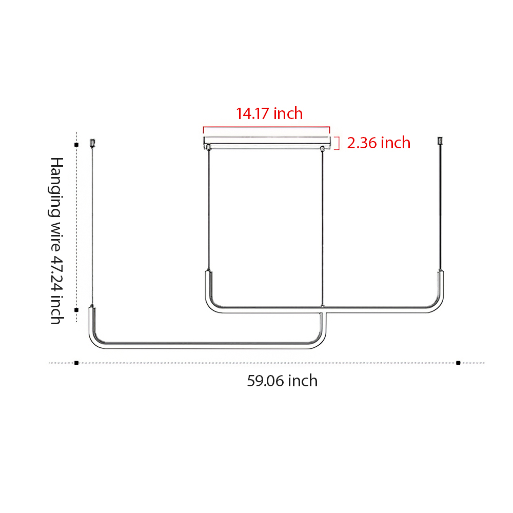 Modern Linear LED Pendant Light Hanging Light