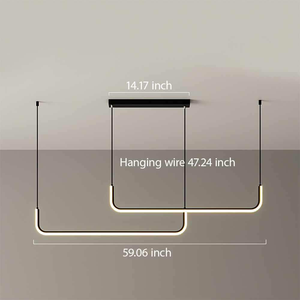 Modern Linear LED Pendant Light Hanging Light