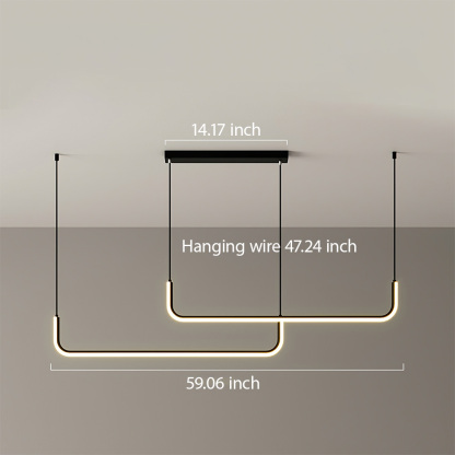 Modern Linear LED Pendant Light Hanging Light