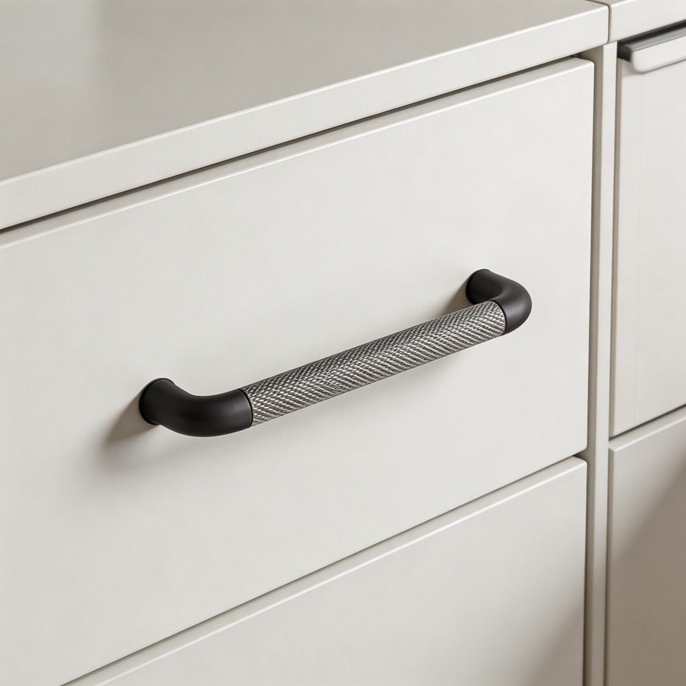 Modern Long Texture Brown Gray Cupboard Cabinet Pulls Handles