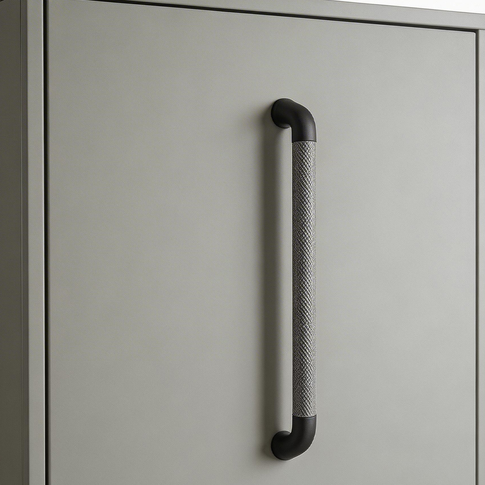 Modern Long Texture Brown Gray Cupboard Cabinet Pulls Handles