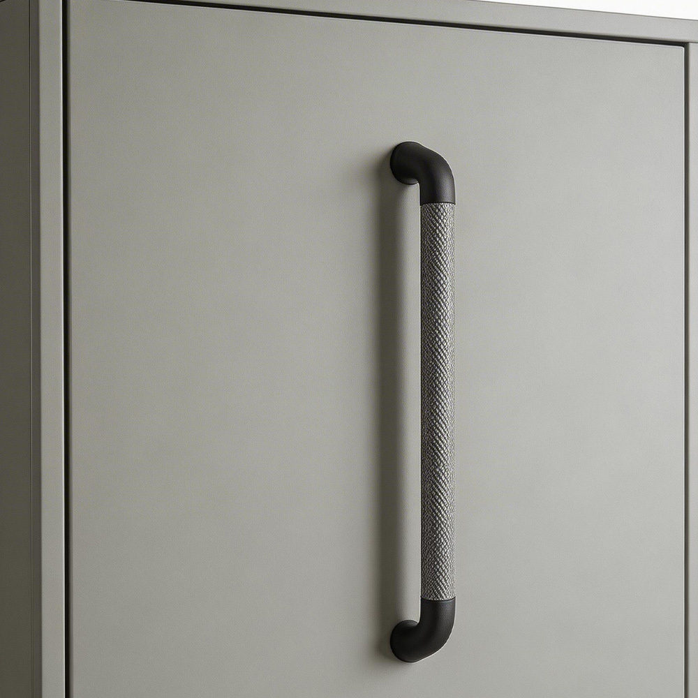 Modern Long Texture Brown Gray Cupboard Cabinet Pulls Handles