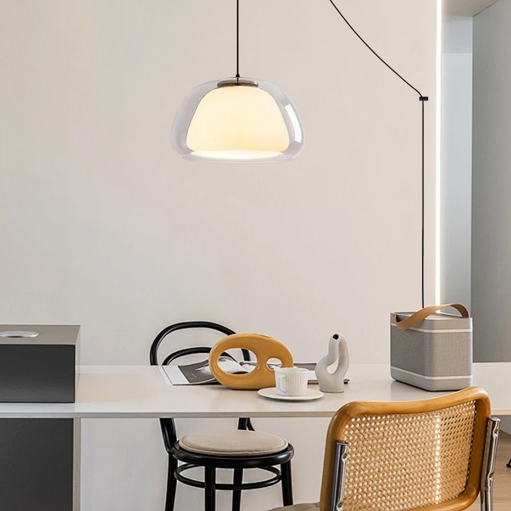 Modern Milk Glass Jelly Pendant Light