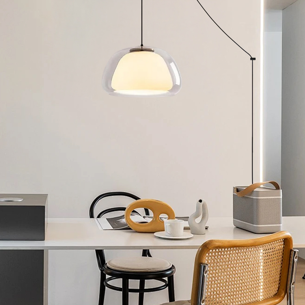 Modern Milk Glass Jelly Pendant Light