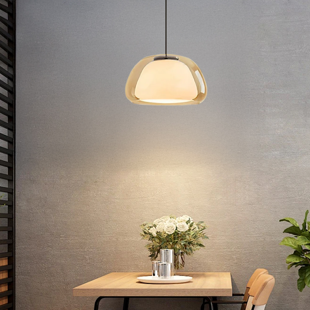 Modern Milk Glass Jelly Pendant Light