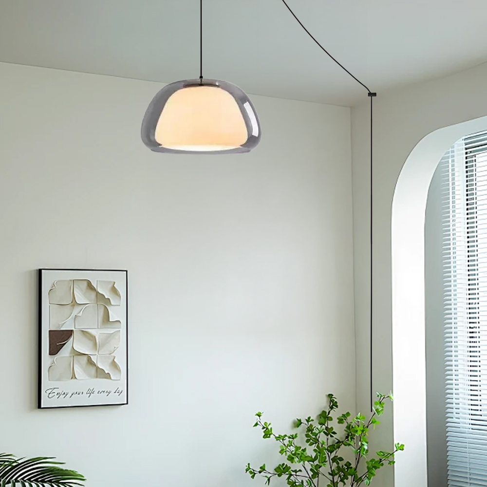 Modern Milk Glass Jelly Pendant Light