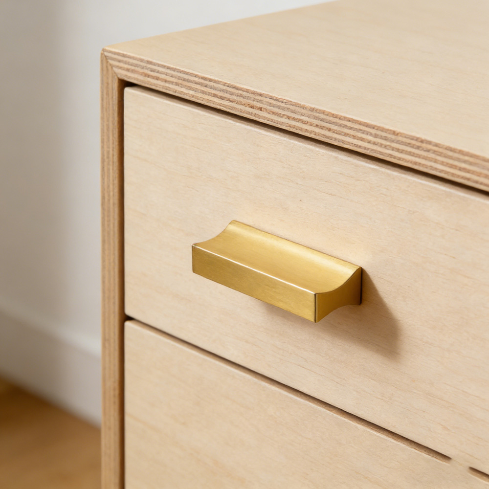 Modern Minimalist Brass Drawer Pulls for Cabinets