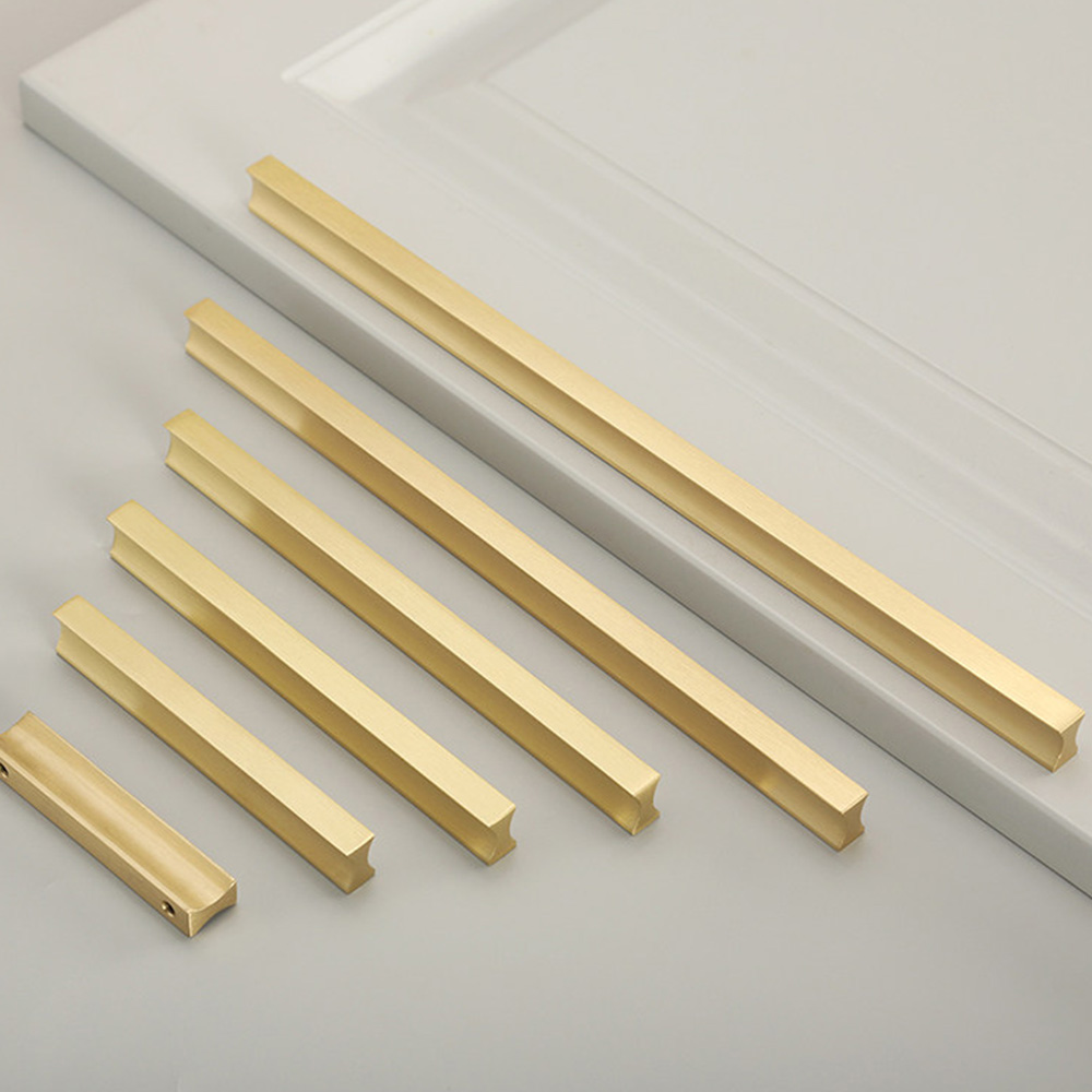Modern Minimalist Brass Drawer Pulls for Cabinets
