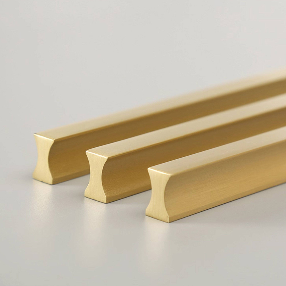 Modern Minimalist Brass Drawer Pulls for Cabinets