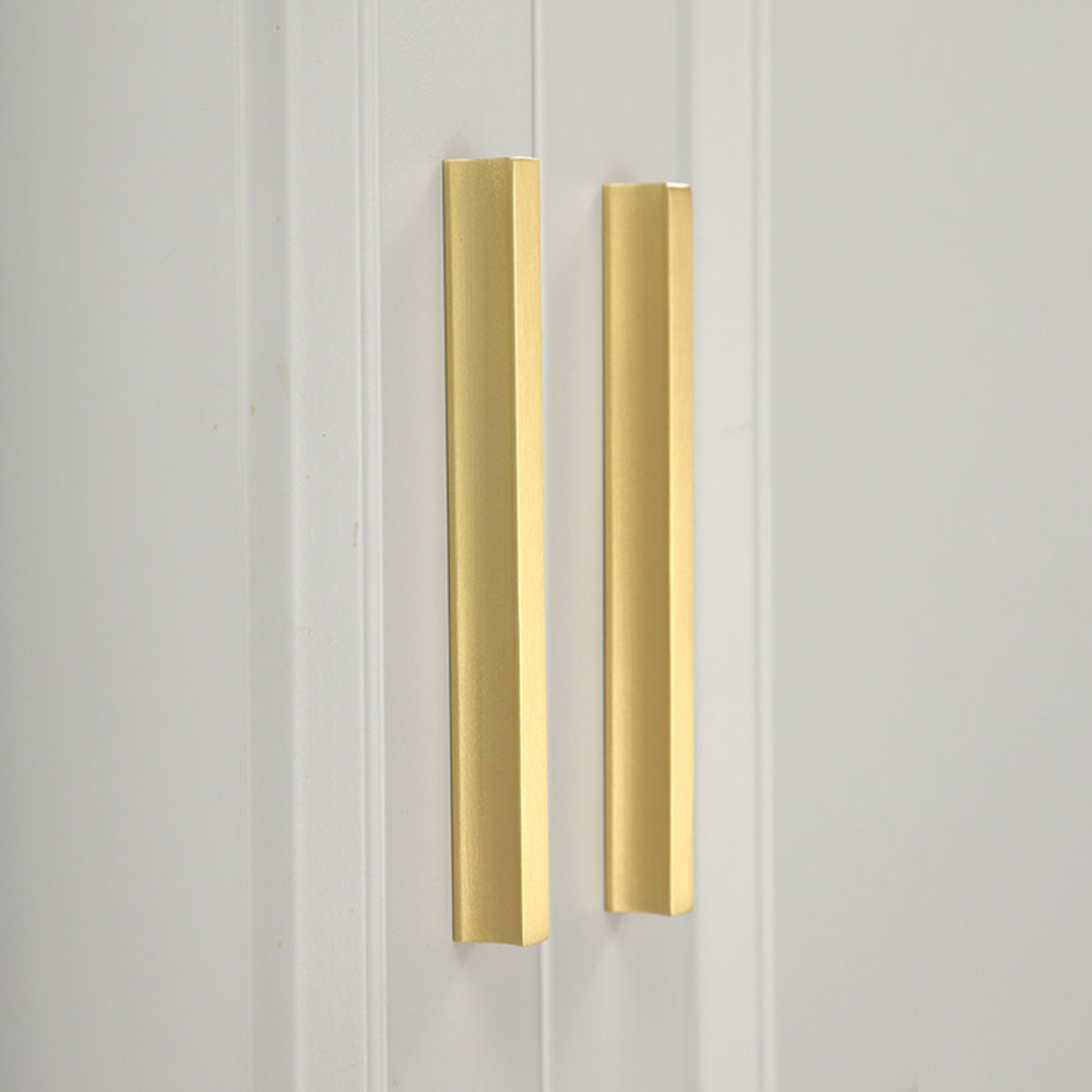 Modern Minimalist Brass Drawer Pulls for Cabinets