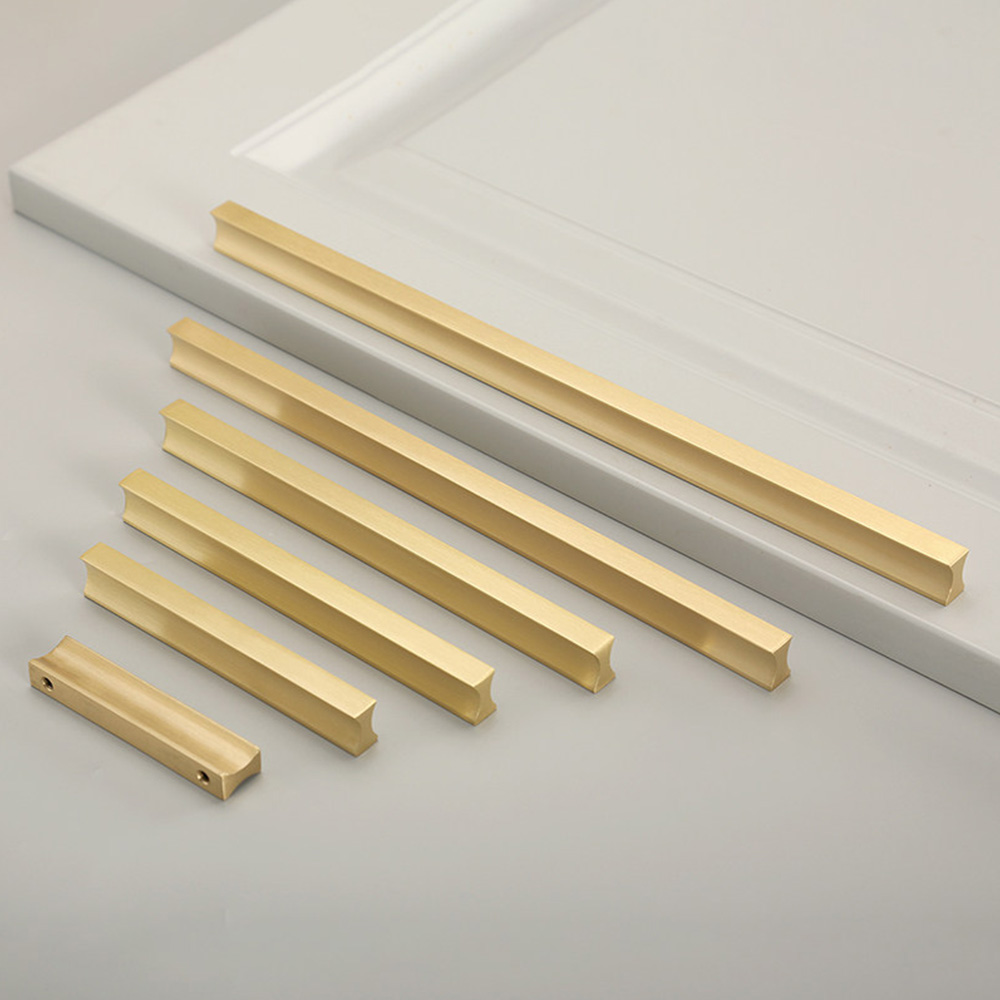 Modern Minimalist Brass Drawer Pulls for Cabinets