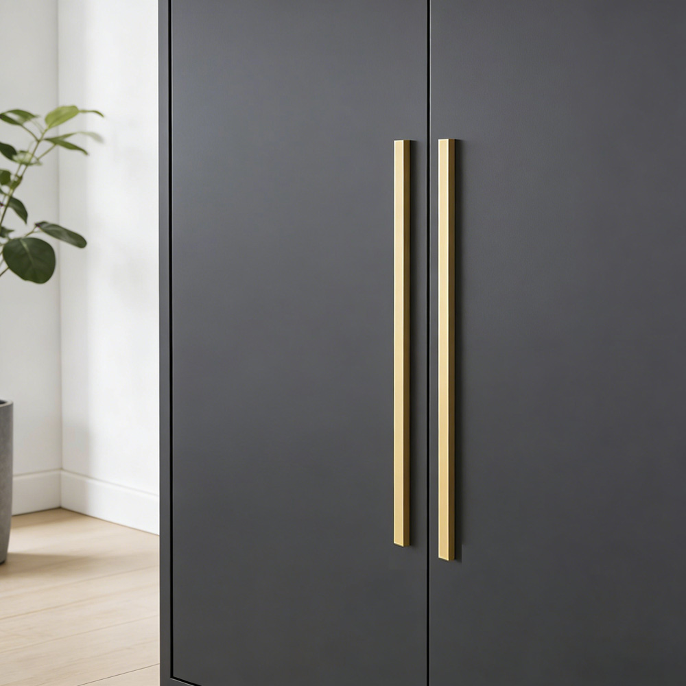 Modern Minimalist Brass Drawer Pulls for Cabinets