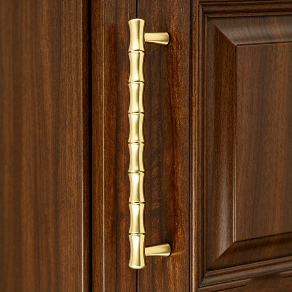 Modern Nordic Bamboo Shape Solid Brass Luxury Pulls
