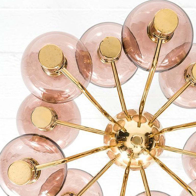 Modern Decorative Pink Glass Bubble Chandelier -Homdiy