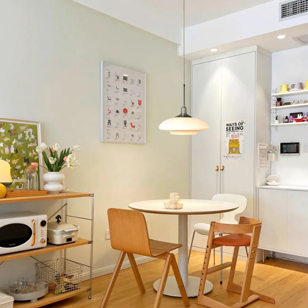 Modern Simple Glass White Pendant Lighting For Dining Room