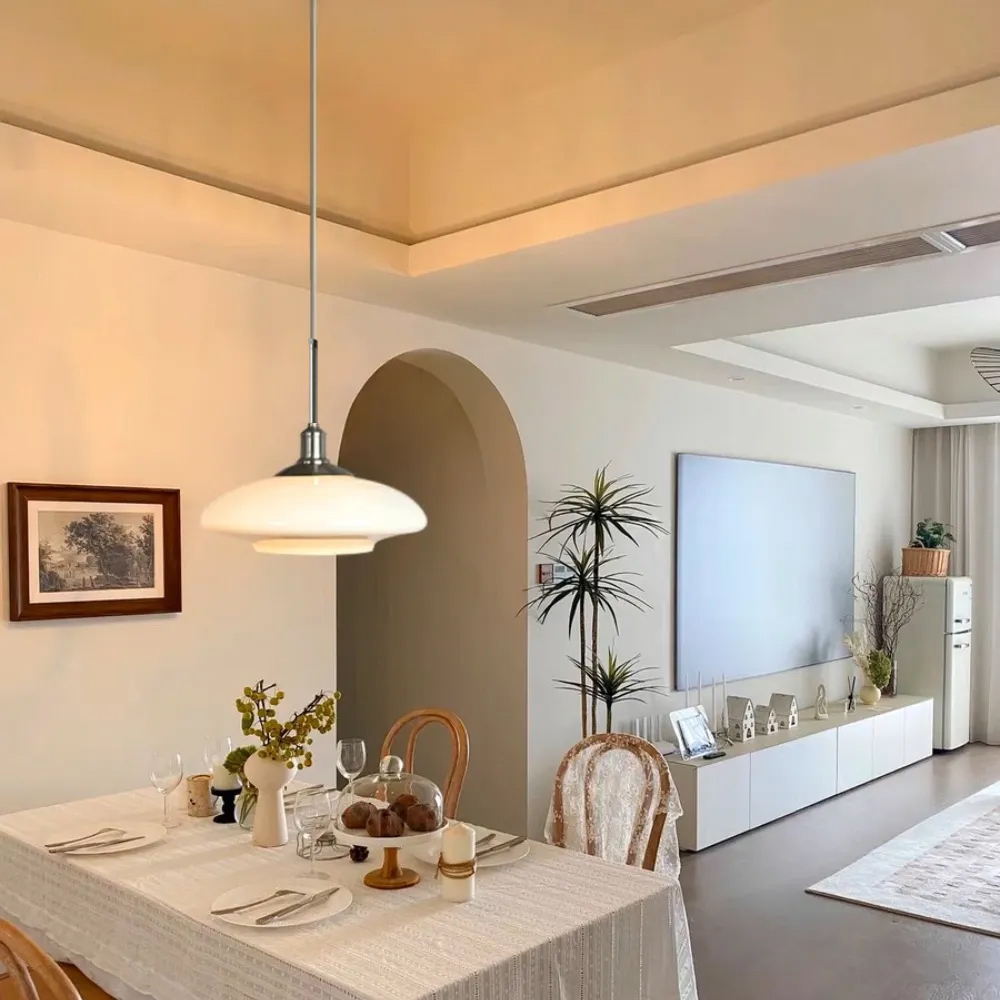 Modern Simple Glass White Pendant Lighting For Dining Room