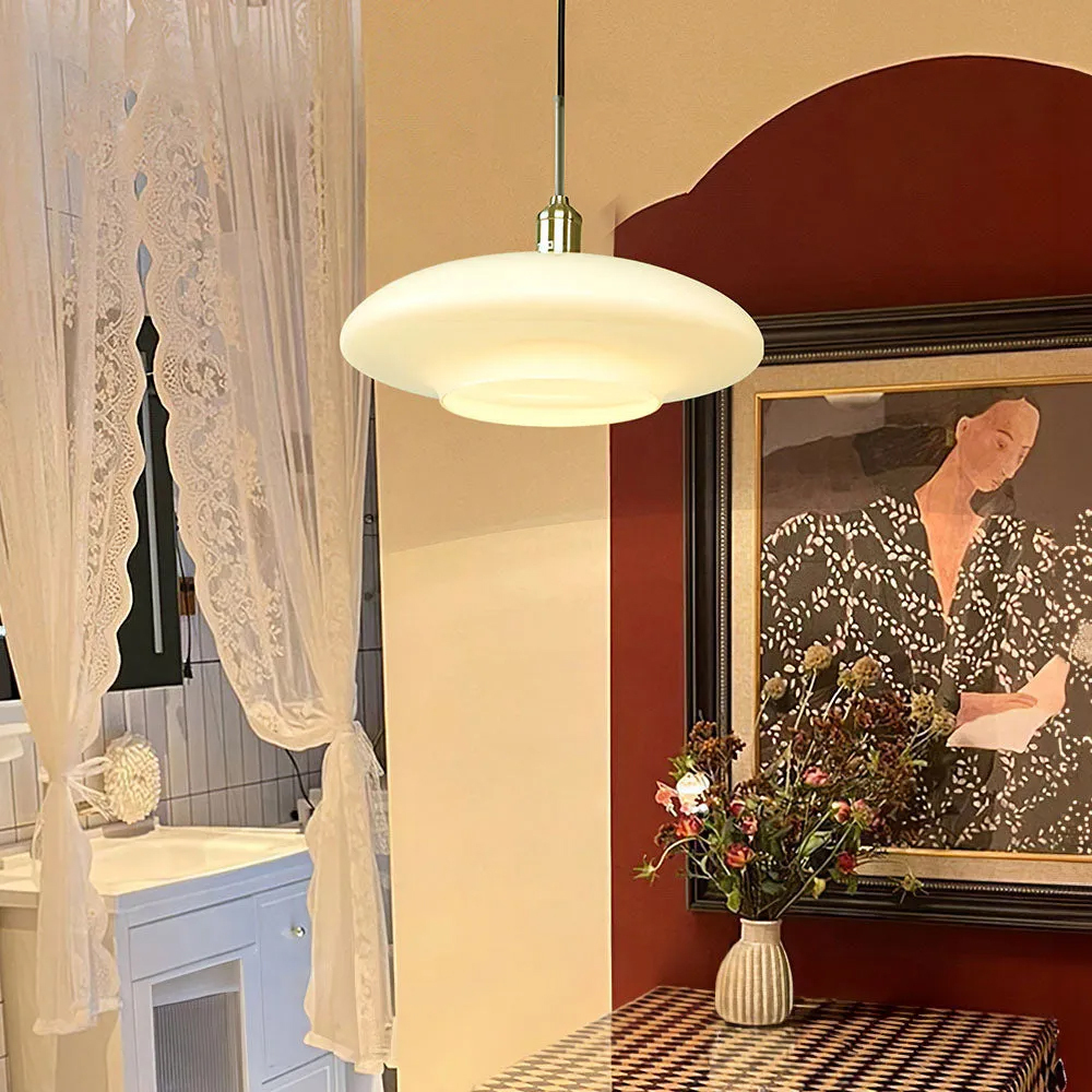 Modern Simple Glass White Pendant Lighting For Dining Room