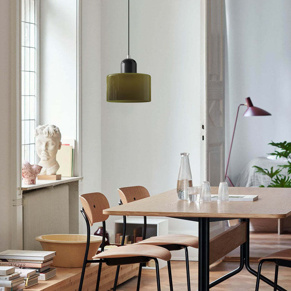Modern Small Green Bauhaus Glass Pendant Light -Homdiy