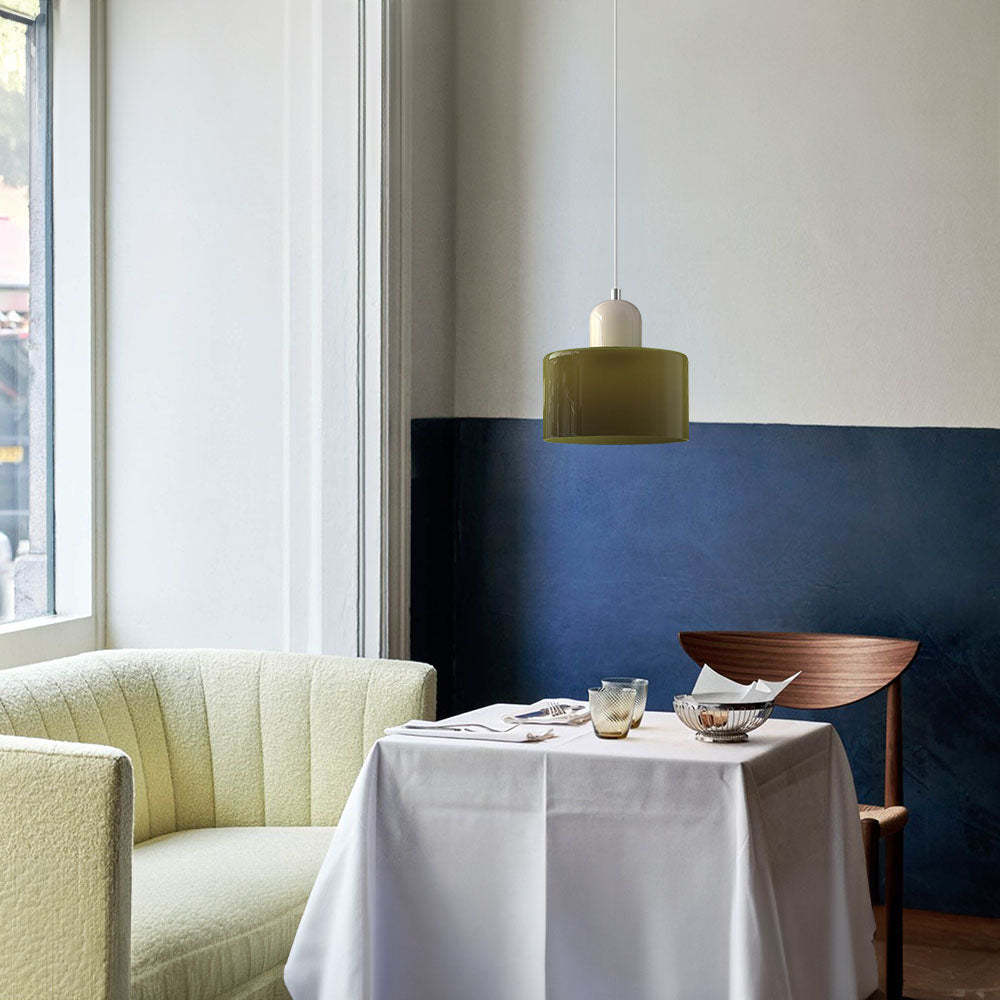 Small Stained Glass Bauhaus Pendant Light -Homdiy