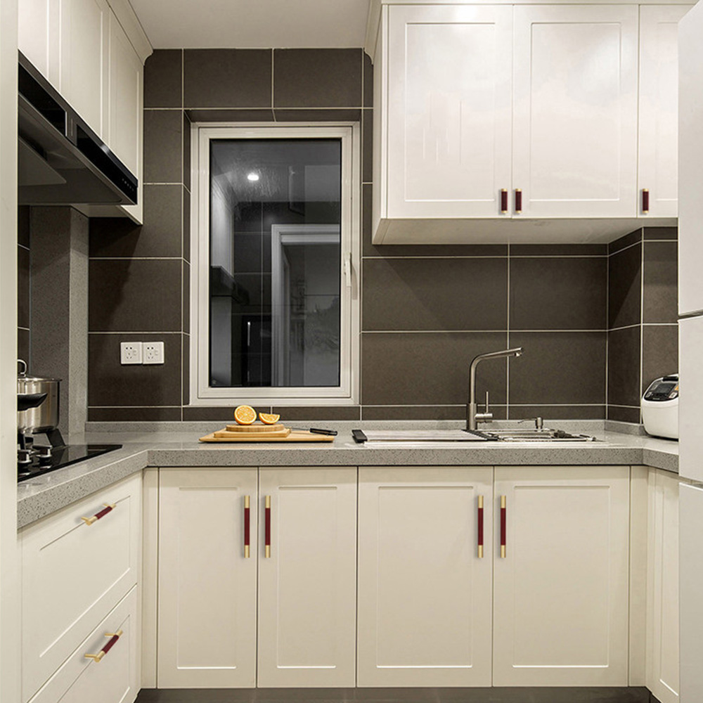 Modern Solid Brass Wood Kitchen Cabinets Handles
