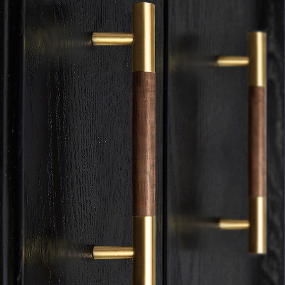 Modern Solid Brass Wood Kitchen Cabinets Handles