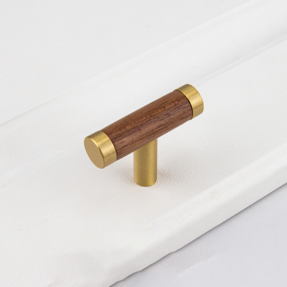 Modern Solid Brass Wood Kitchen Cabinets Handles