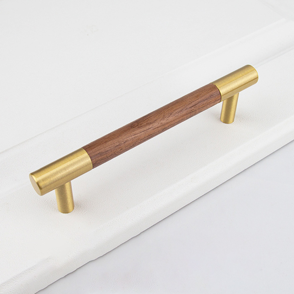 Modern Solid Brass Wood Kitchen Cabinets Handles