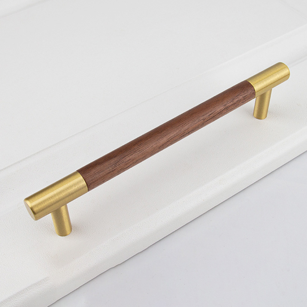Modern Solid Brass Wood Kitchen Cabinets Handles