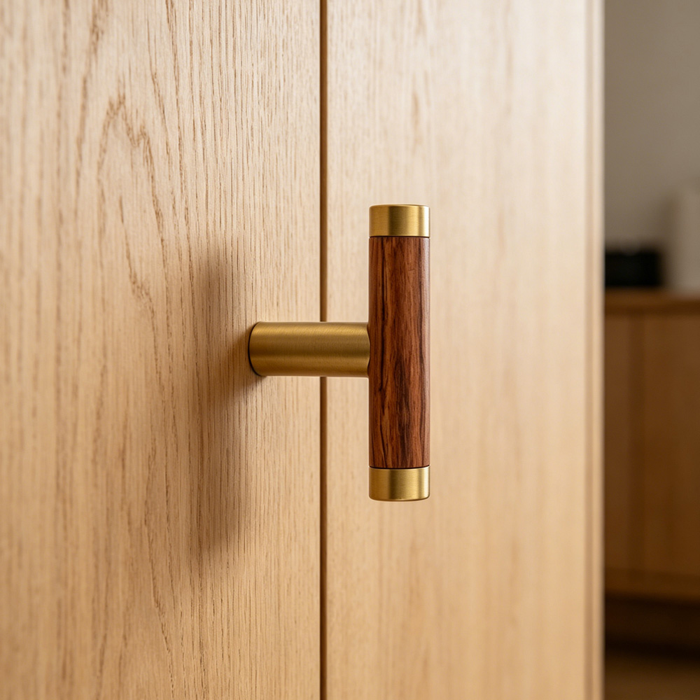 Modern Solid Brass Wood Kitchen Cabinets Handles