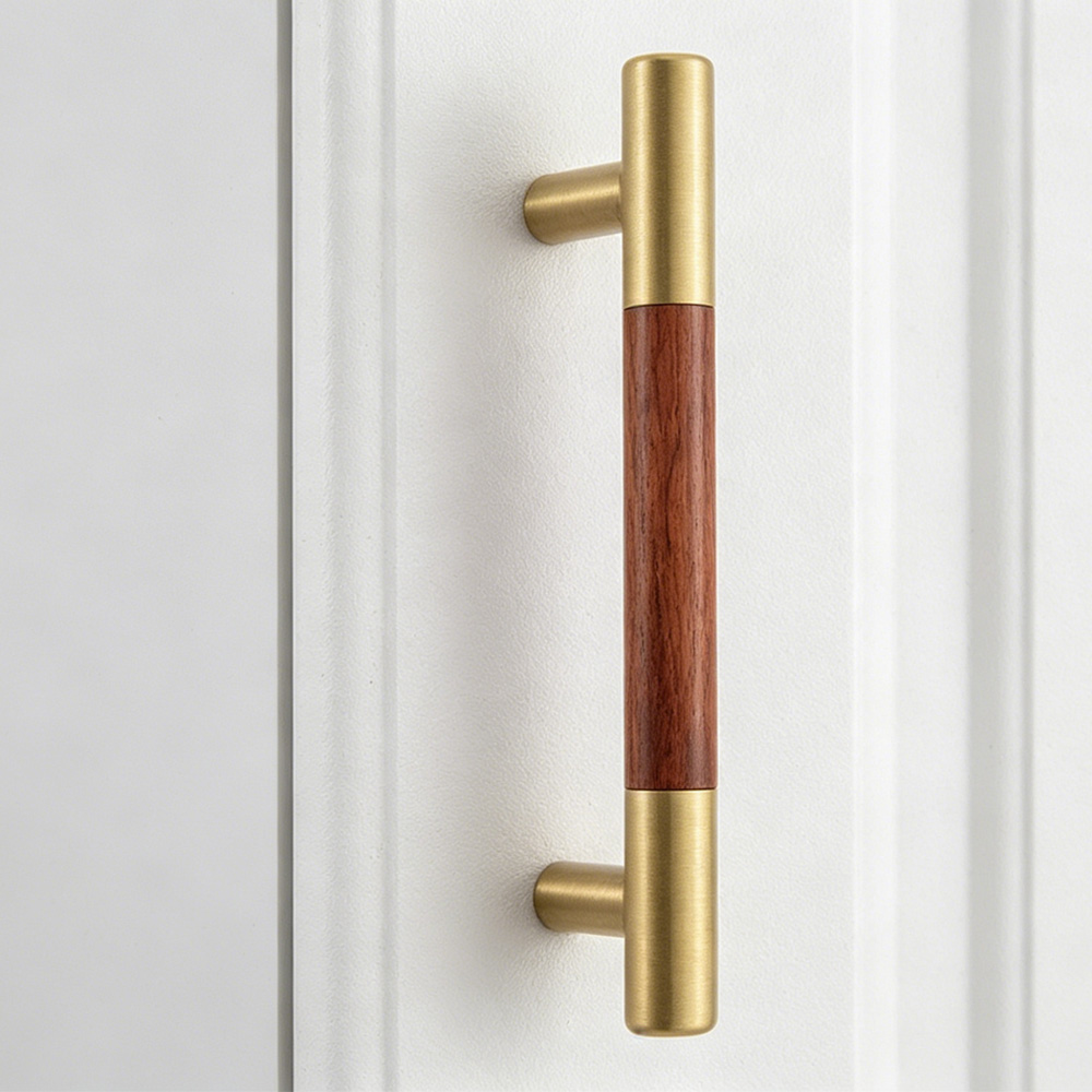Modern Solid Brass Wood Kitchen Cabinets Handles