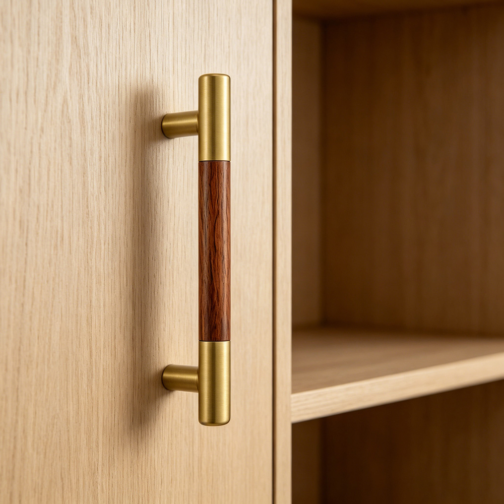 Modern Solid Brass Wood Kitchen Cabinets Handles