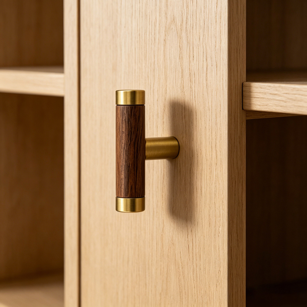 Modern Solid Brass Wood Kitchen Cabinets Handles