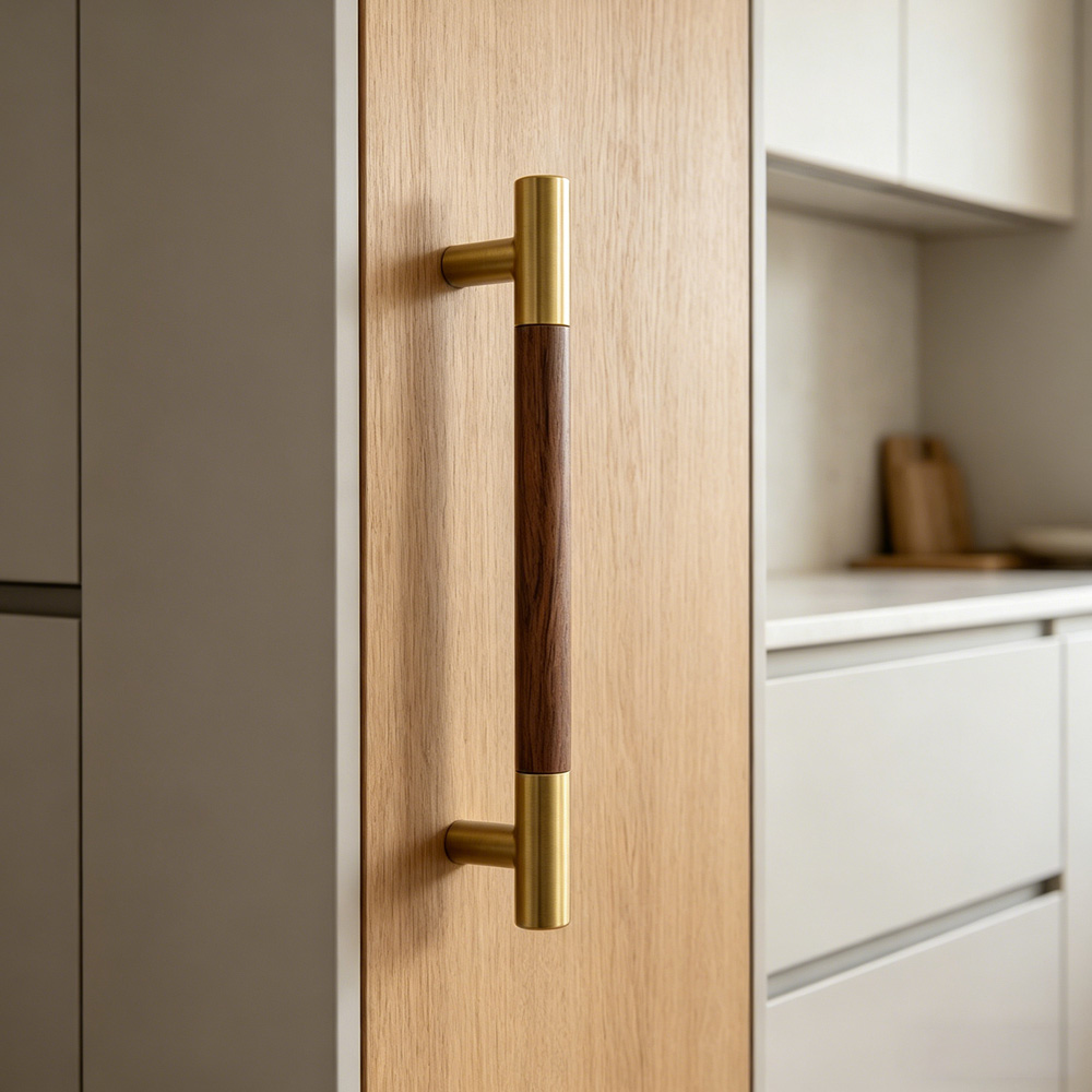Modern Solid Brass Wood Kitchen Cabinets Handles