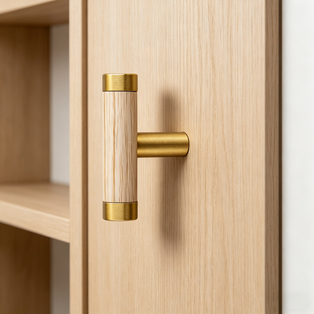 Modern Solid Brass Wood Kitchen Cabinets Handles