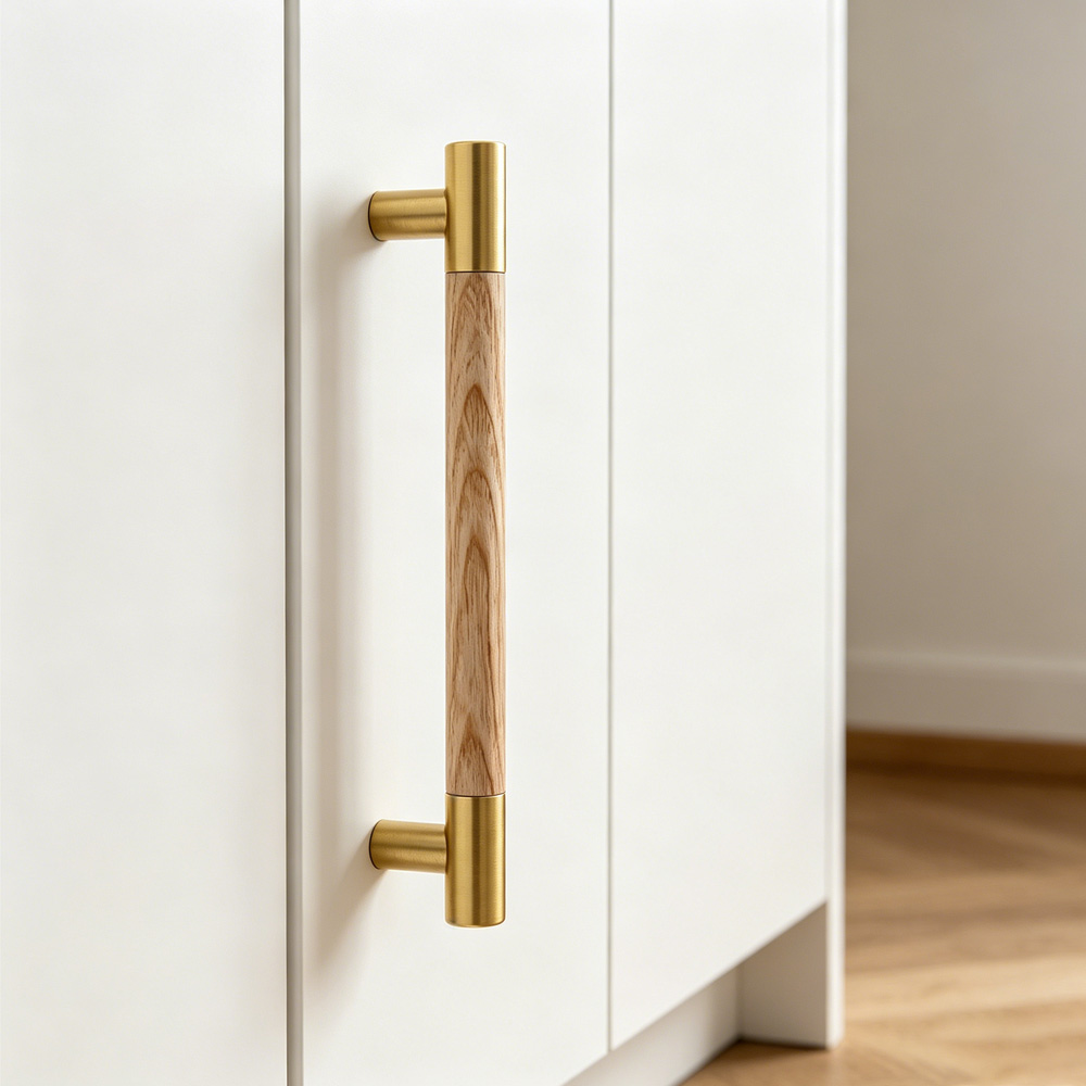 Modern Solid Brass Wood Kitchen Cabinets Handles