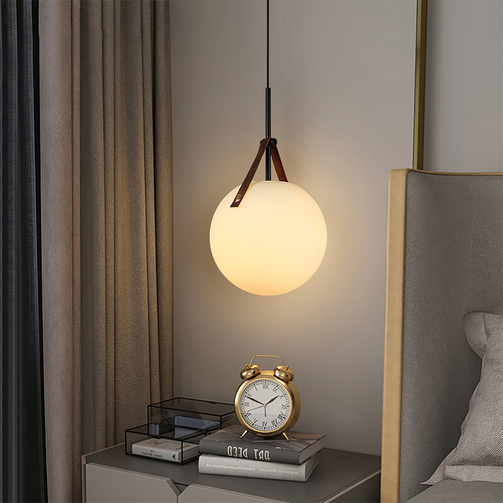 Modern White Glass Metal Pendant Light Hanging Ceiling Light