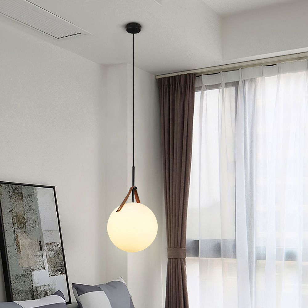Modern White Glass Metal Pendant Light Hanging Ceiling Light