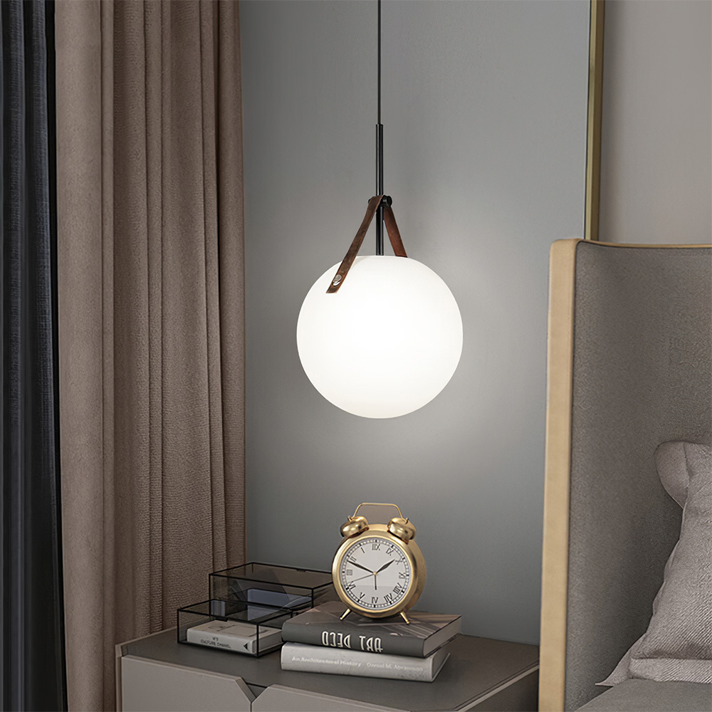 Modern White Glass Metal Pendant Light Hanging Ceiling Light
