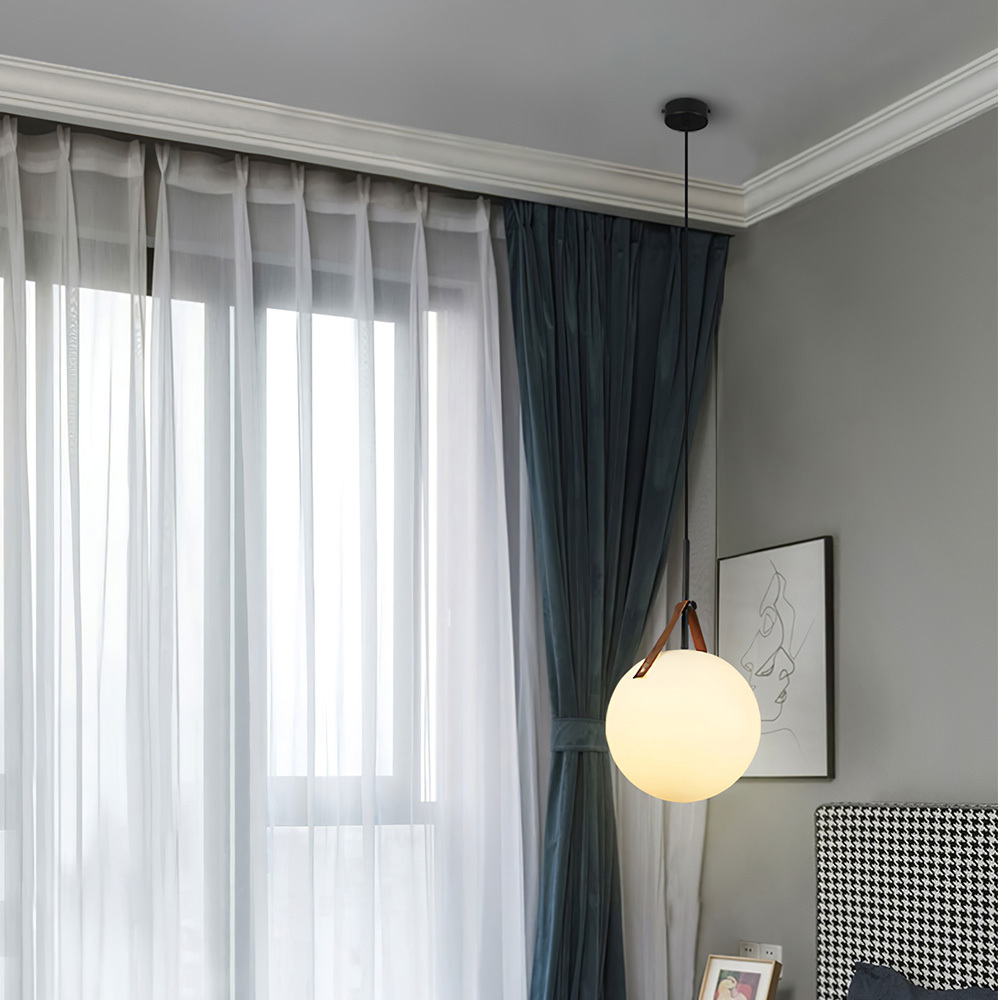 Modern White Glass Metal Pendant Light Hanging Ceiling Light